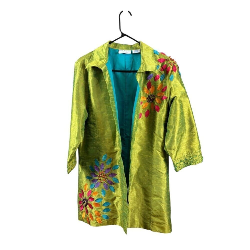 Bleu Bayou Women's Casual Lime Green & Blue Top